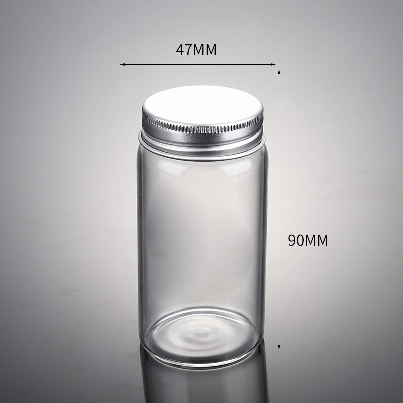 Multi-Specification High Borosilicate Controlled Screw Bottle Transparent Glass Sub-Bottle Candy Jar Flat Mouth Test Tube Factory Wholesale