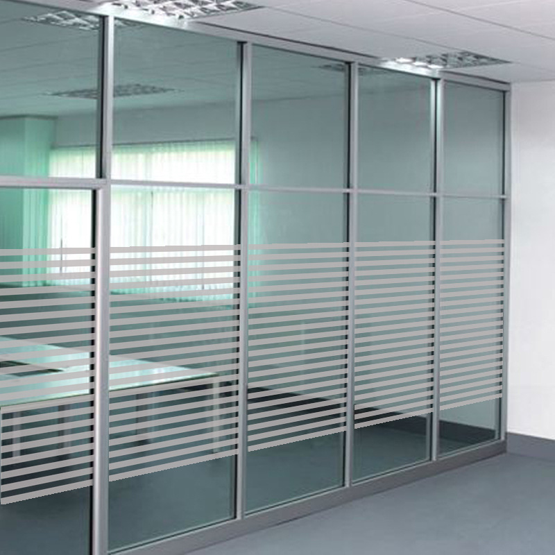 办公室玻璃隔断防撞条推拉门贴磨砂条纹玻璃贴纸移门玻璃腰线贴膜