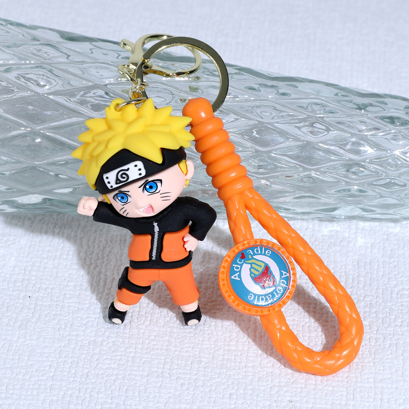 Cartoon Anime Naruto Keychain Pendant Silicone Doll Naruto Car Key Chain Crane Machine Small Gift