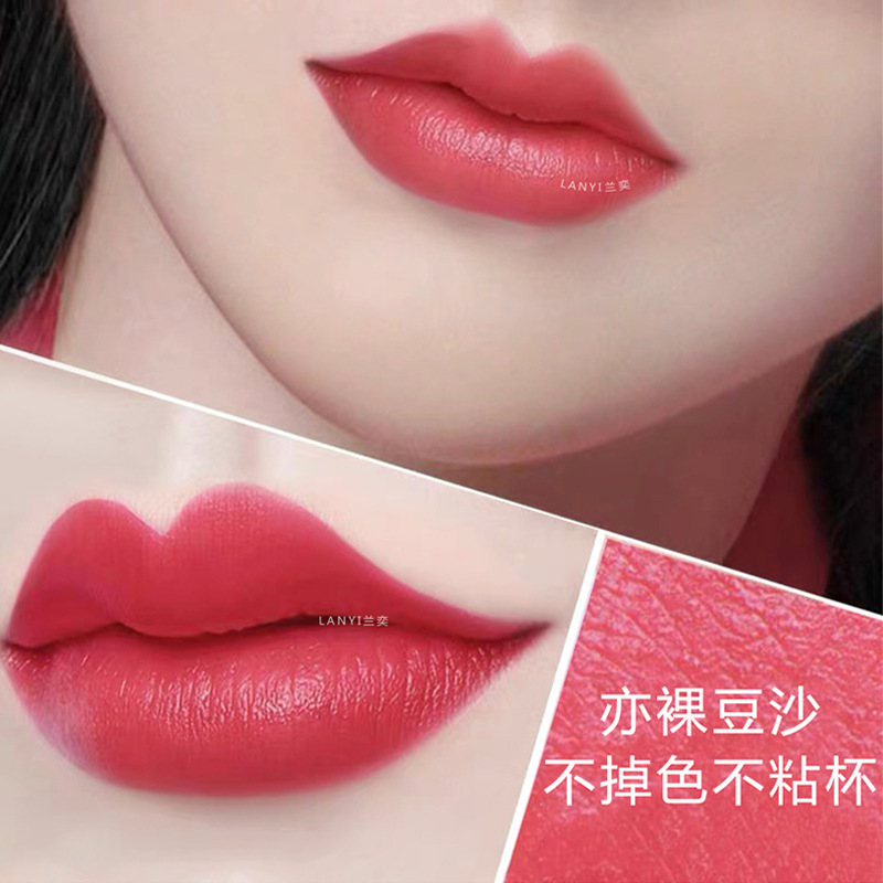 Lanyi Stiletto Lipstick Raincoat No Stain on Cup TikTok Red Bean Paste Burgundy Cosmetics One Piece Dropshipping Free Shipping