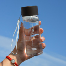 儿童迷你塑料杯小巧透明水杯子可爱清新韩版包包便携随行杯带提绳