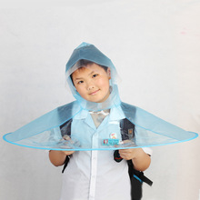儿童飞碟雨衣EVA无柄无骨伞头戴式斗篷雨衣伞可定制LOGO