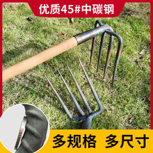 农用工具铁耙子二齿四齿三齿耙钉耙农具铁扒耙齿种菜工具赶海铁耙