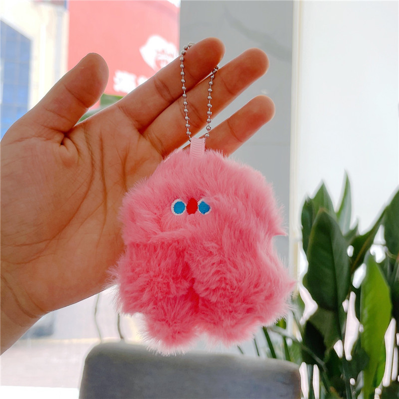 Internet Hot Cute Ins Pink Stupid Plush Doll Bag Bag Charm Accessories Doll Pendant Keychain Wholesale