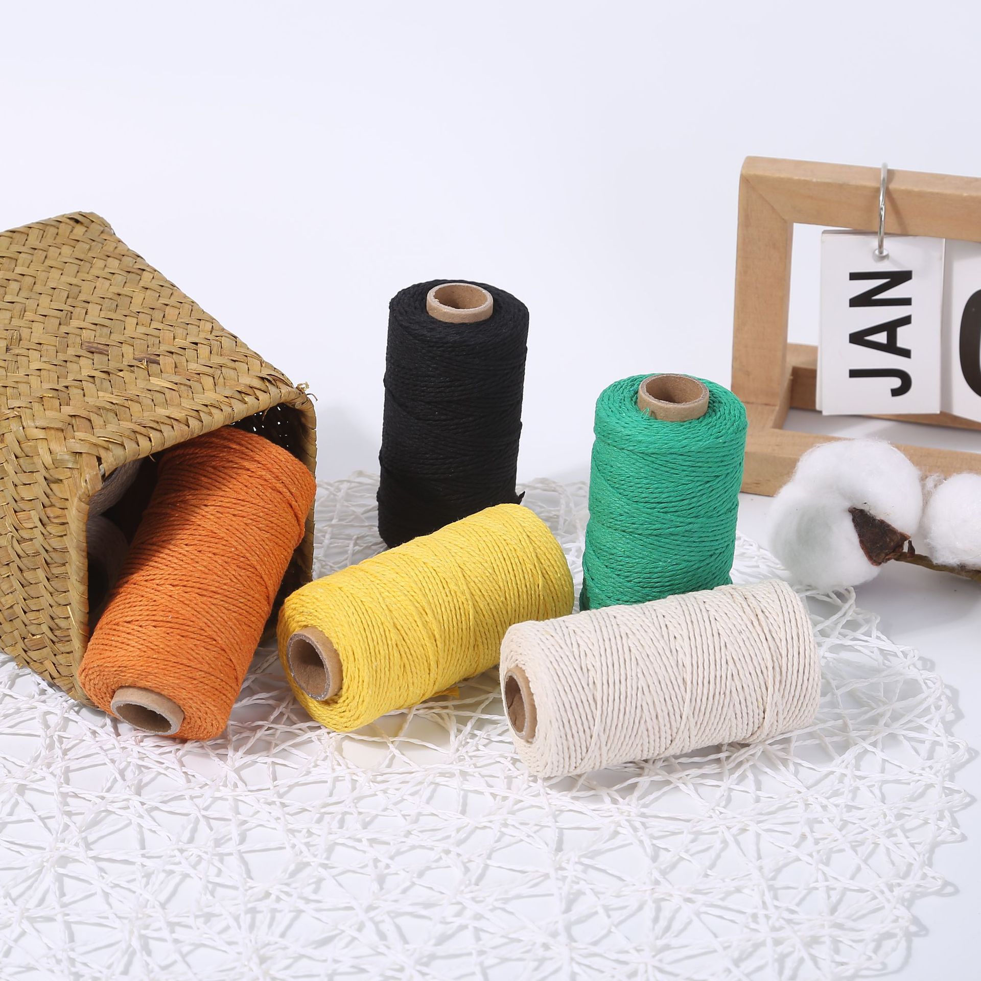 现货2mm线径彩色棉线绳粽子捆绑细绳工艺礼品装饰手工绳吊牌棉线