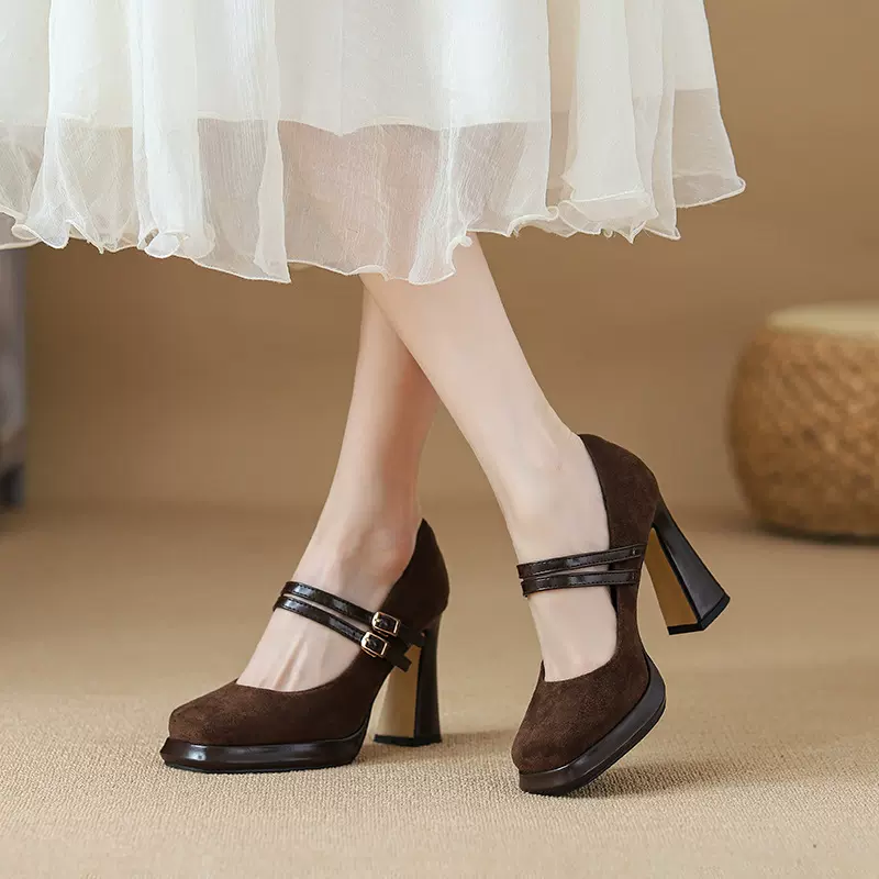 法式浅口玛丽珍单鞋女2025年新款古风配马面裙气质高跟鞋女春秋鞋