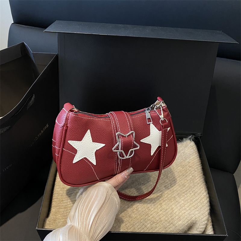 简约时尚女包五角星时尚腋下小方包包潮流春夏新款时尚休闲单肩包