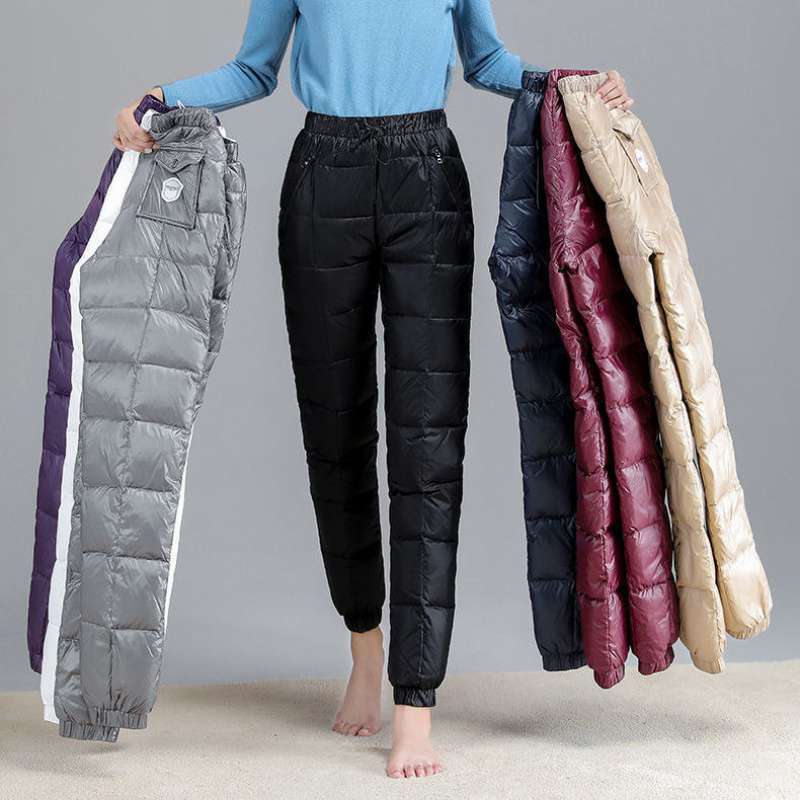 旅游必备羽绒裤女外穿时尚休闲加厚白鸭绒高腰显瘦保暖棉裤