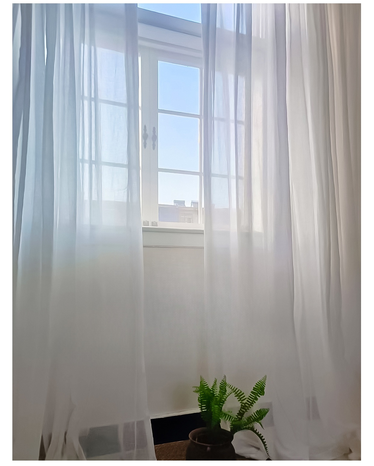 亚麻窗帘棉麻白纱飘窗纱美式法式现代透光不透人外贸出口原单