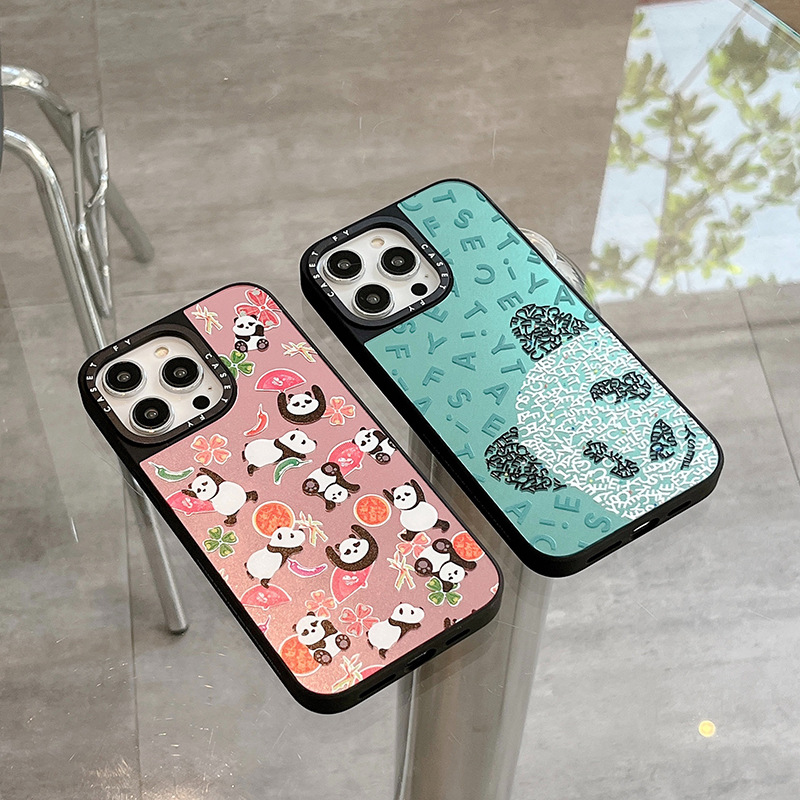 胖达大熊猫适用苹果iphone14promax手机壳13潮牌12/15ultra镜面套