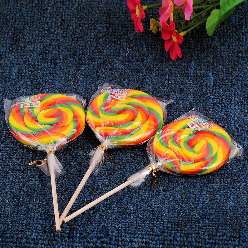 棒棒糖彩虹创意五彩五彩波板炫彩儿童零食批发厂家一件批发跨境