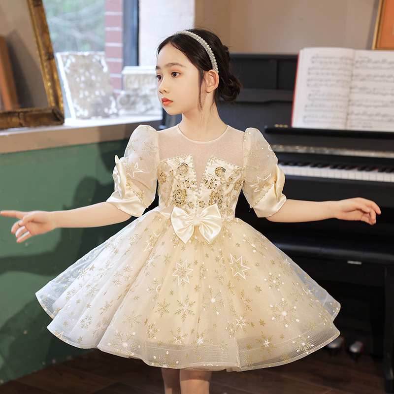 儿童礼服连衣裙小女孩蓬蓬纱公主裙儿童钢琴演奏走秀演出服表演服