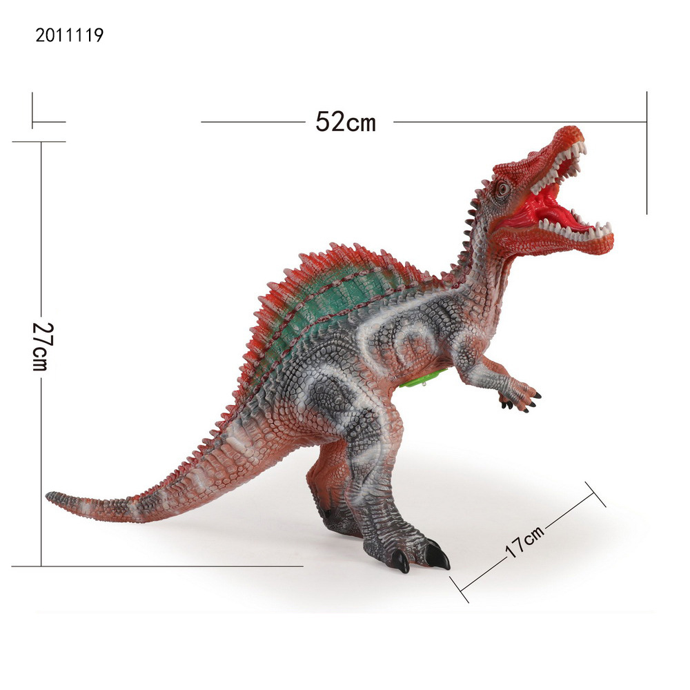 儿童棘背龙独角龙模型玩具男孩搪胶恐龙玩具带声音室内游乐园