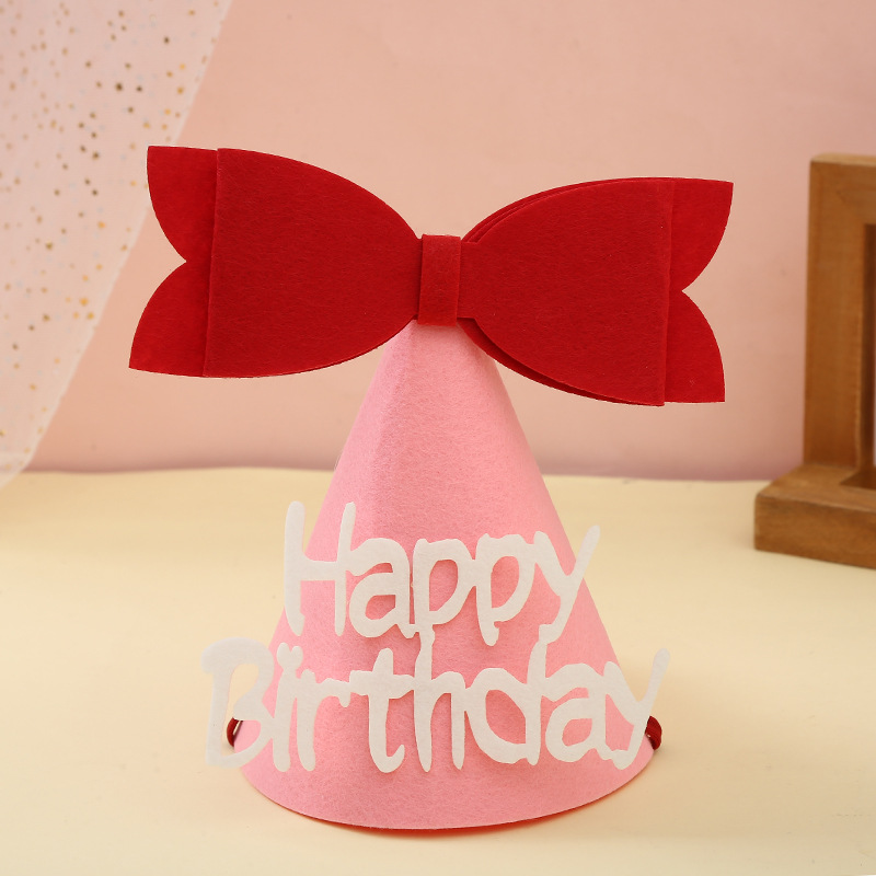 Korean Ins Style Creative DIY Felt Birthday Hat Children's Birthday Party Baby Full-Year Decoration Non-Woven Cap