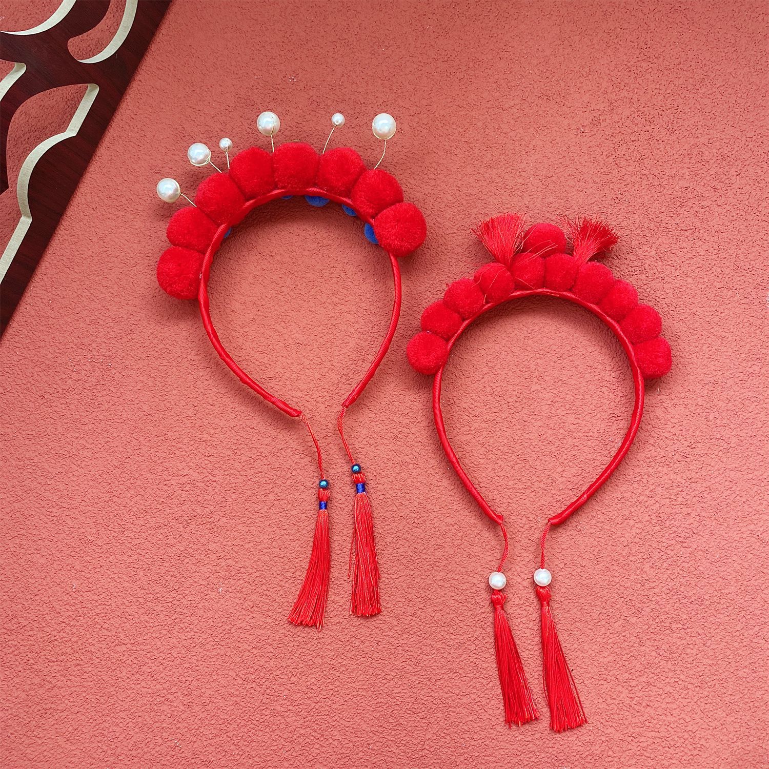 清朝格格古风中国风发箍女宝喜庆拜年发饰国潮京剧发卡汉服流苏女