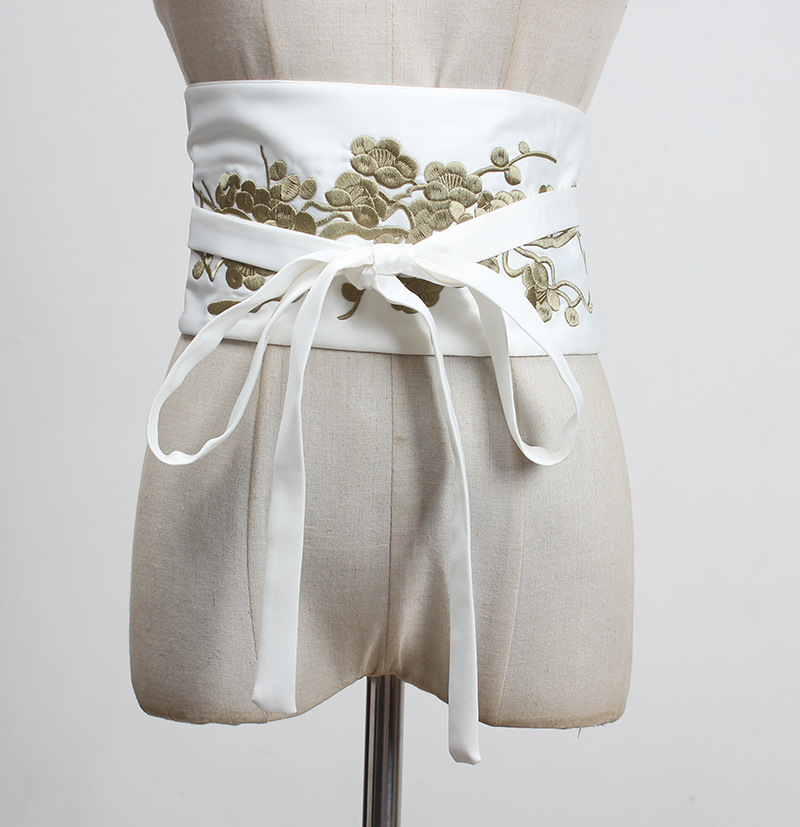 汉服腰带女腰封古风绣花刺绣中国风裙子连衣裙蝴蝶结系带绑带超宽