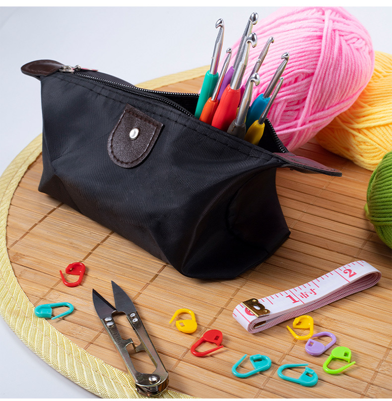 钩针工具套装初学者勾针织毛衣针毛线手工编织软柄钩针diy材料包