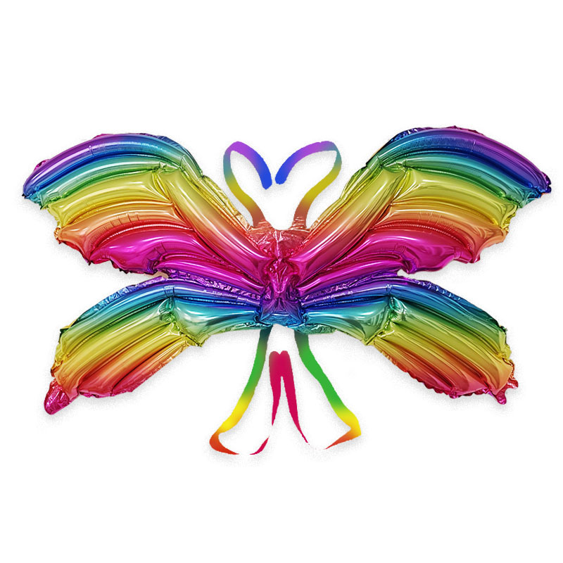 现货网红背挂天使蝴蝶翅膀天使铝膜气球地摊玩具地推批发小礼物