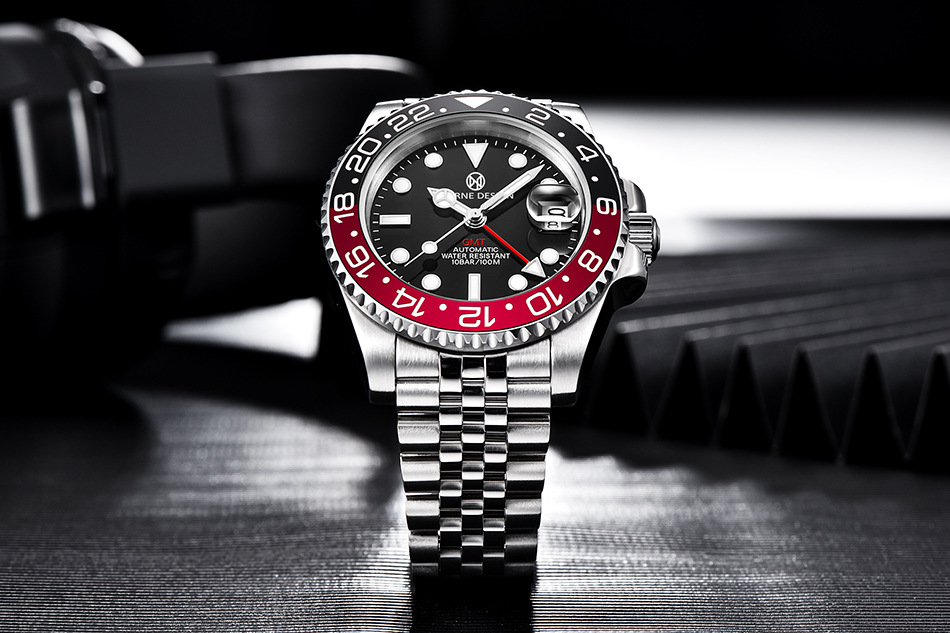 pagrne design帕加尼跨境新潮螺旋表冠透底夜光男士机械表pg-1662