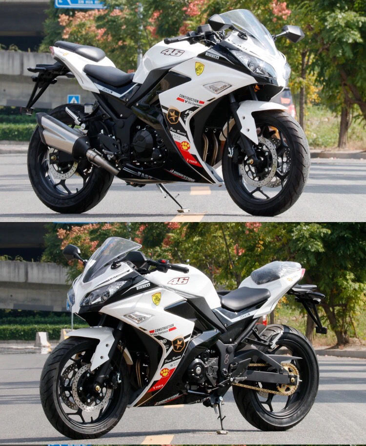 全新国四200cc小忍者摩托车跑车400排量双缸水冷燃油机车可上牌