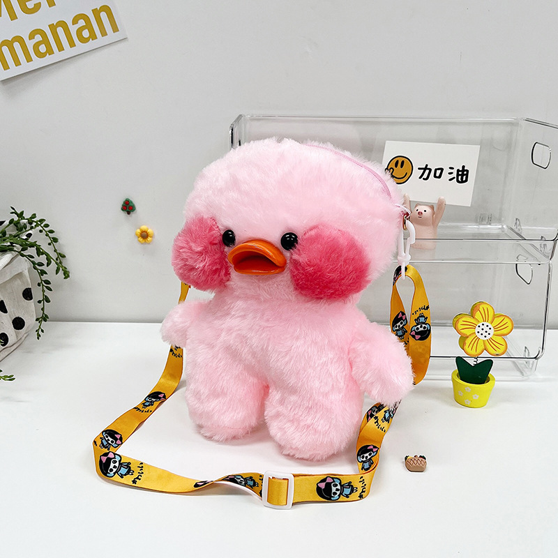 Wholesale Sweet Cartoon Cute Little Duck Plush Bag School Girls Phone Shoulder Bag Crossbody Bag Toy Bag