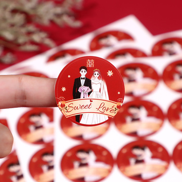 不干胶喜字贴纸婚房布置套装结婚婚庆用品小囍字双喜婚礼喜帖其他