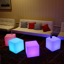 户外发光凳LED七彩四方凳子立方体滚塑料凳子方形发光凳子