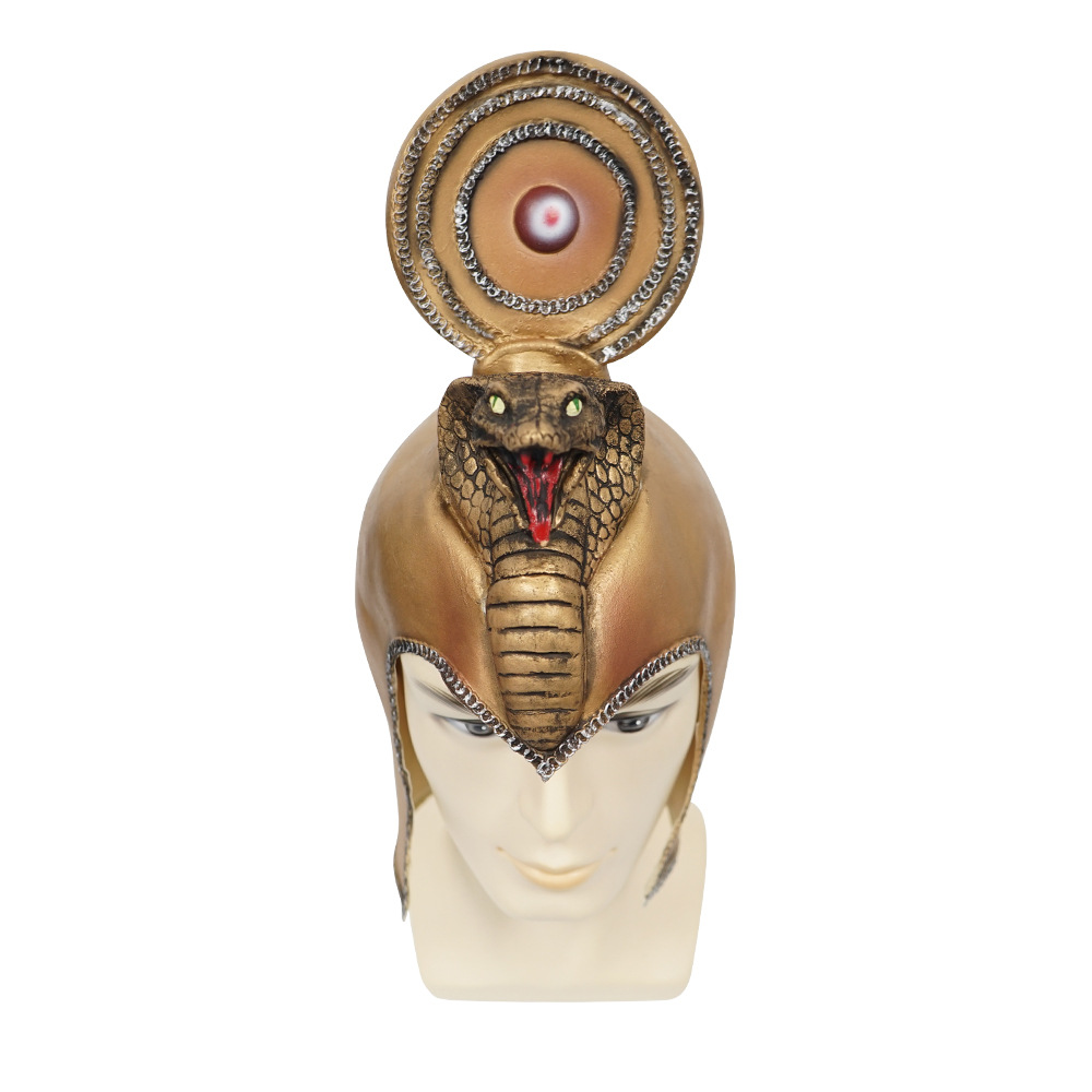 万圣节新款乳胶面具埃及艳后眼镜蛇头套化妆舞会酒吧派对氛围道具