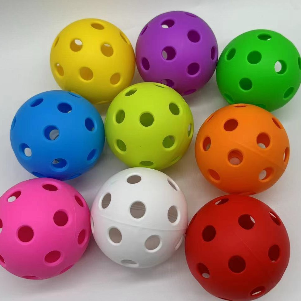 匹克球26孔室内练习球塑料高尔夫球pe材质儿童户外玩具球球洞洞球