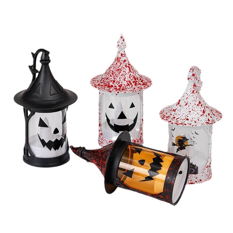 Cross-Border Hot Sale Halloween Magic Hat Storm Lantern Witch Death Customizable Pattern Color Decorative Light Kt-C