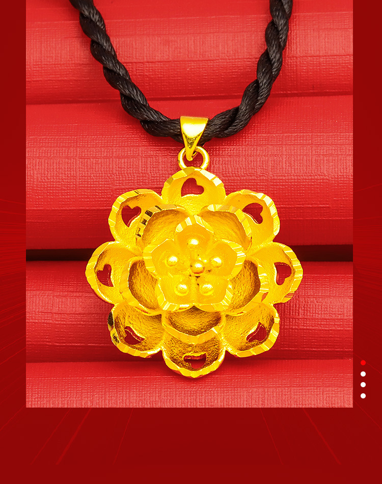 越南沙金仿黄金时尚花朵吊坠女 铜镀金首饰项链配饰 厂家批发