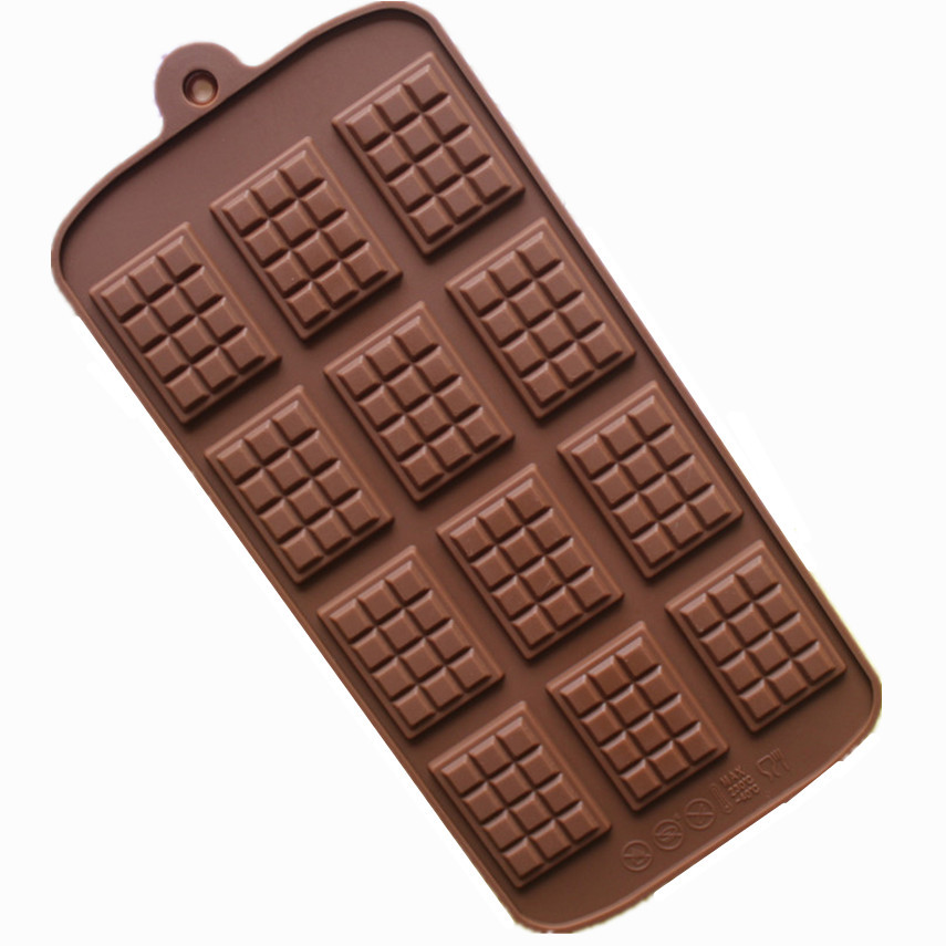 【巧克力模具】12连长方形巧克力块巧克力板硅胶模具