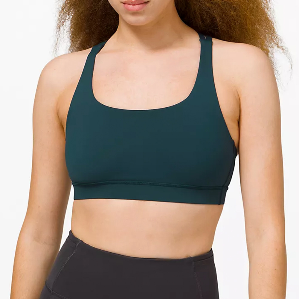 lulu细带交叉美背瑜伽运动文胸跑步健身欧美跨境基础新款运动内衣