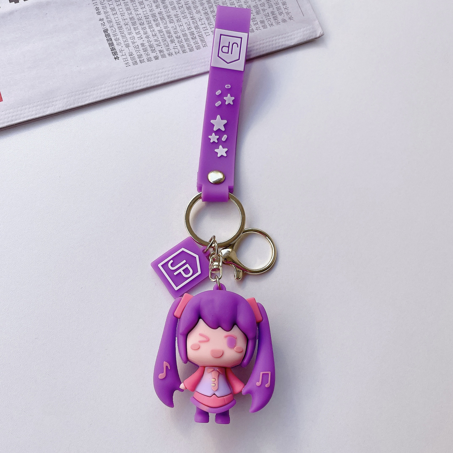 Cartoon Cute Hatsune Miku Keychain Doll Creative Girls' Bags Pendant Vehicle Key Chain Small Gift Wholesale