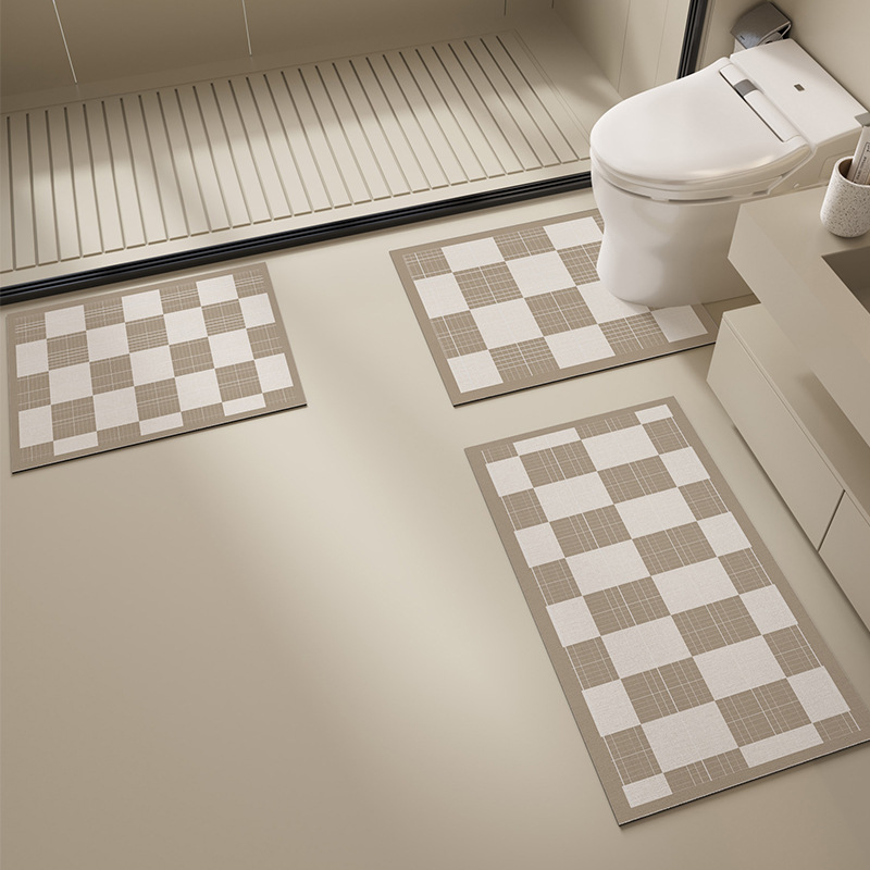 Toilet U-Shaped Floor Mat U Bathroom Toilet Affordable Luxury Style High-End Non-Slip Carpet Three-Piece Set Wash Basin Absorbent Floor Mat