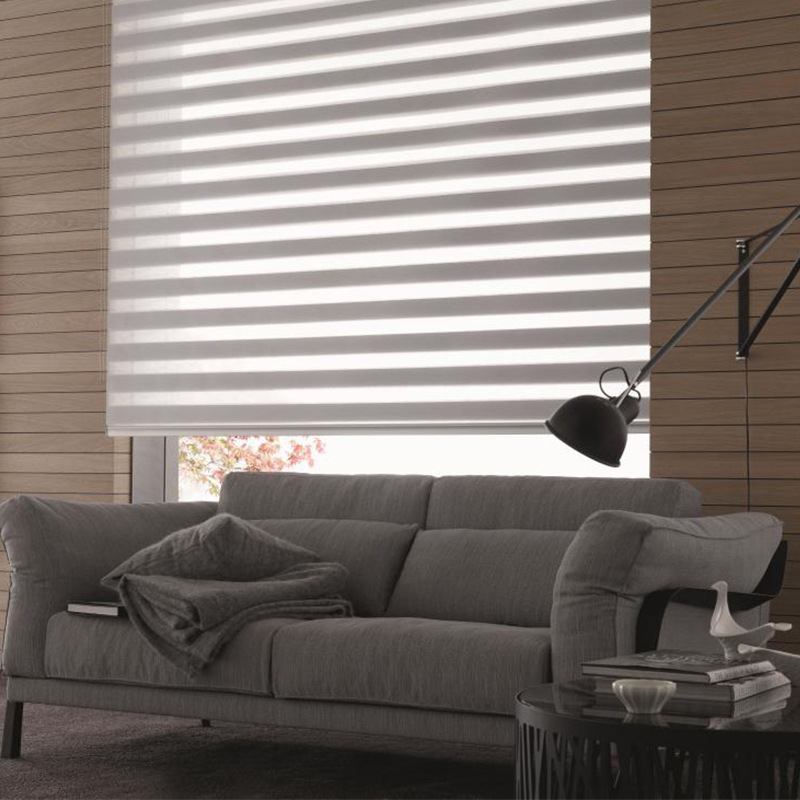 Factory Direct Sales Customized Mounting Racks Double-Layer Soft Gauze Curtain Insert Fabric Venetian Blind Shading Sunscreen Pull Beads Double Roller Blind