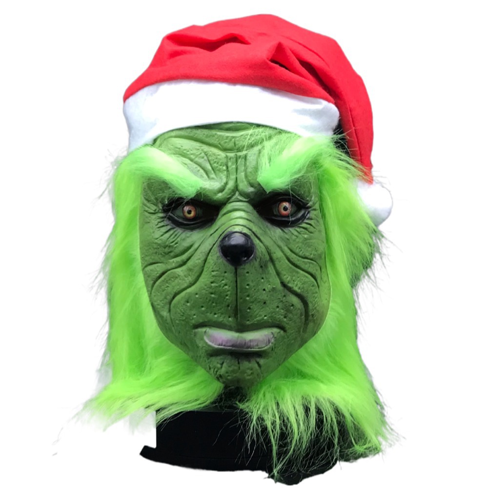 绿毛怪格林奇乳胶面具头套装扮圣诞节神偷小飞侠角色服装道具