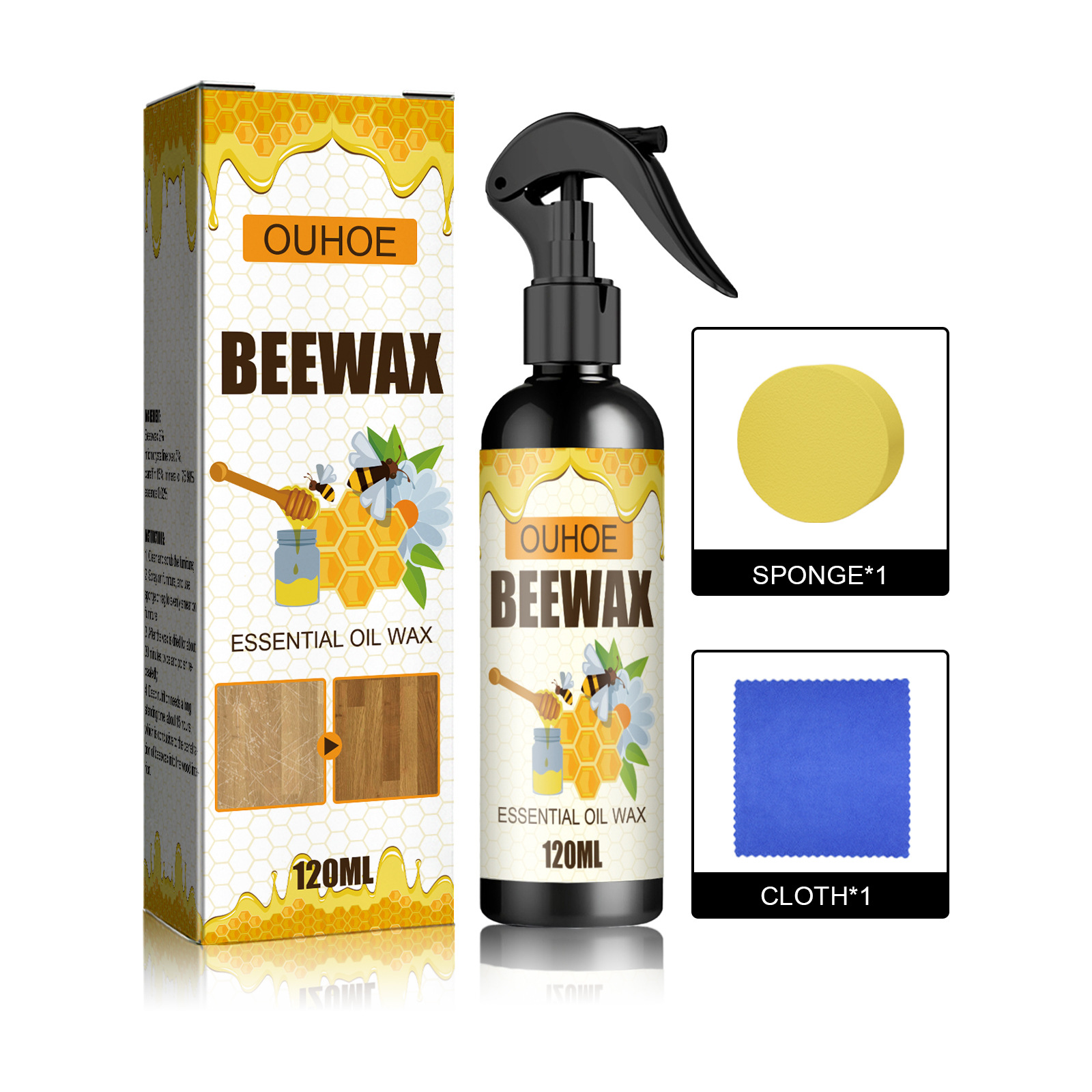 Ouhoe Furniture Beeswax Spray Furniture Floor Care Polishing Waterproof Anti-Chapping Scratch Renovation Maintenance Wax