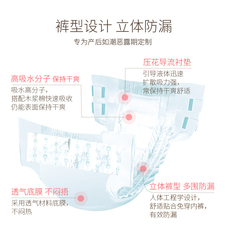 十月结晶计量型产妇卫生巾产后专用内裤型记血量计血量裤型安心裤