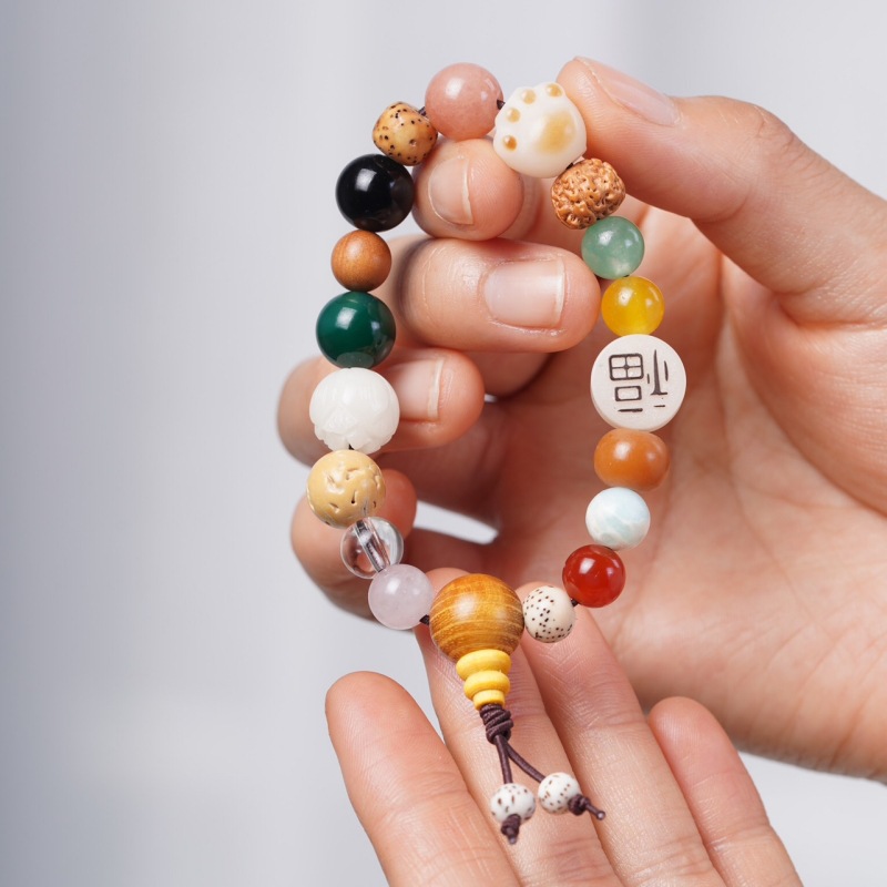 18籽手串十八籽菩提儿童款佛珠念珠手串多宝寺庙结缘饰品手链批发