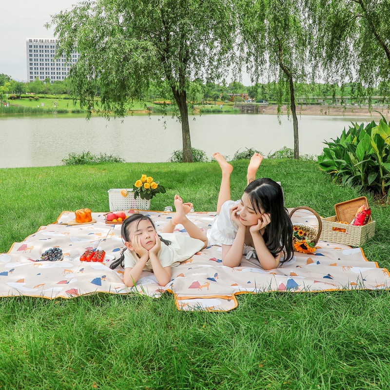 Picnic Mat Spring Outing Moisture Proof Pad Picnic Blanket Outing Thickened Ins Style Outdoor Portable Waterproof Grass Picnic Floor Mat