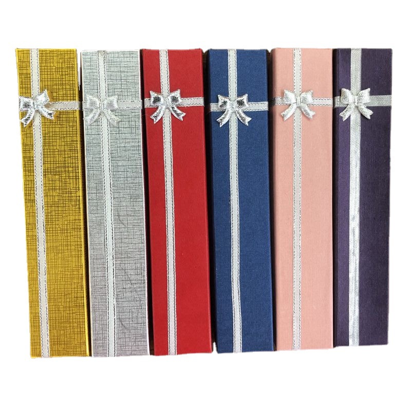 Best-Selling in Stock Paper Rectangular Jewelry Box Hairpin Bookmark Gift Box Pearlescent Embossed Necklace Packaging Box