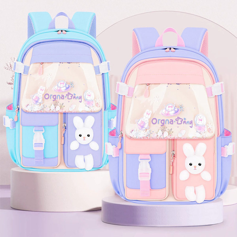 New Princess Style Large Capacity Student Schoolbag Junior High School Girl Super Lightweight Children's Spine Protection Burden Alleviation Backpack