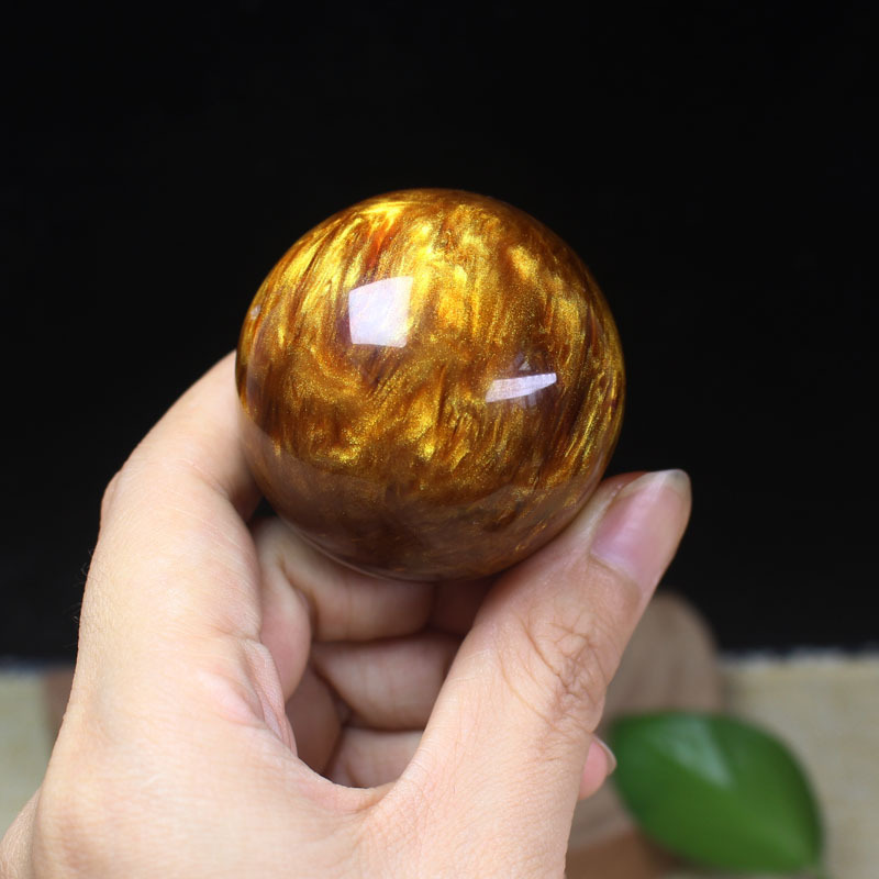 新品金丝海柳手球5cm 黑珊瑚海柳健康球手把件摆件饰品把玩