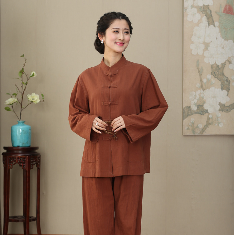 居士服禅修服男女同款套装棉麻纯棉佛系禅意茶服盘扣春夏长全棉