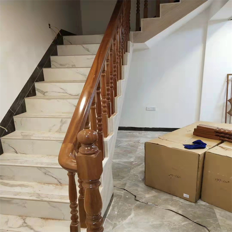 实木楼梯扶手室内立柱弯头烤漆别墅复式阳台栏杆整梯复式厂家
