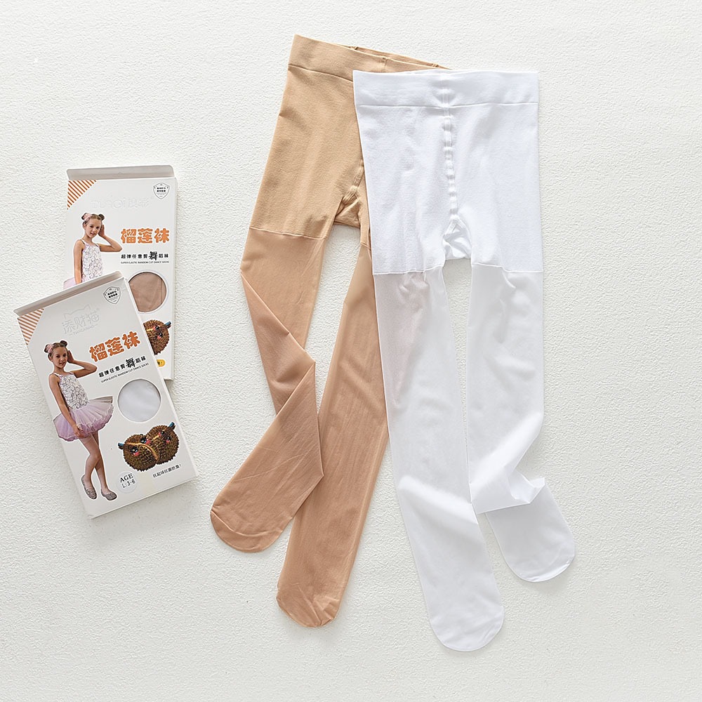 超薄款超透肉儿童白色连裤袜榴莲袜超弹力抗起球女童学生舞蹈袜子