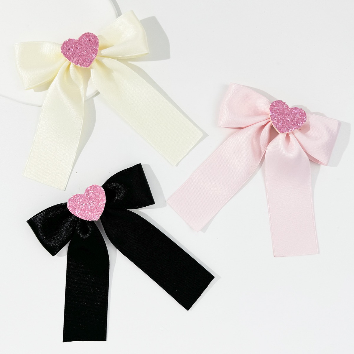 粉色爱心蝴蝶结发夹甜美少女可爱侧边刘海夹边夹韩版公主头饰发饰