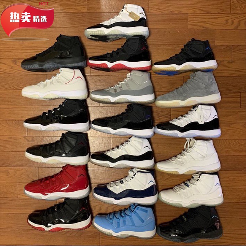 纯原aj11大魔王乔11黑白红高帮满天星康扣黑红秋冬季新款运动鞋