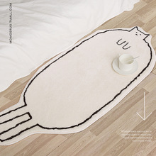 现代简约家用卧室床边儿毯客厅茶几地垫吸水防滑撸猫感仿羊绒地毯